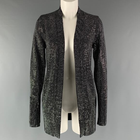 RtA Size XXS Black Silver Cotton Studded Open Front Cardigan - Picture 1 of 7